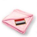 Plush Baby Blanket Yemen Embroidery Receiving Swaddle Blanket Polyester