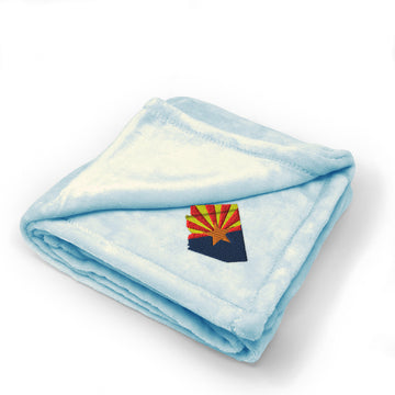 Plush Baby Blanket Arizona Flag State Embroidery Receiving Swaddle Blanket