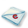 Plush Baby Blanket Colorado Flag Style 2 Embroidery Receiving Swaddle Blanket