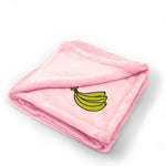 Plush Baby Blanket Bananas Embroidery Receiving Swaddle Blanket Polyester