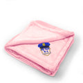 Plush Baby Blanket Dad Hero Policeman Police Embroidery Polyester