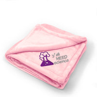 Plush Baby Blanket Y'All Need Science Silver Embroidery Polyester