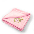 Plush Baby Blanket This Is My Zombie Cap Embroidery Receiving Swaddle Blanket