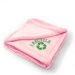 Plush Baby Blanket I Recycle Green Logo Embroidery Receiving Swaddle Blanket