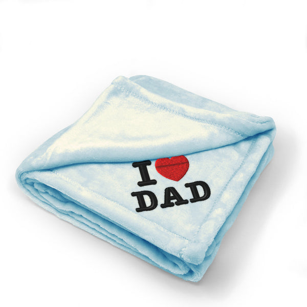 Plush Baby Blanket I Love Dad A Embroidery Receiving Swaddle Blanket Polyester