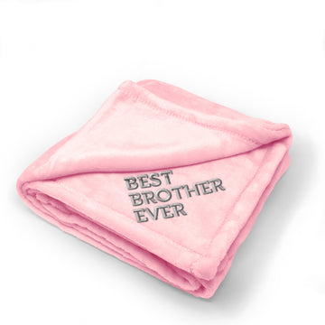 Plush Baby Blanket Best Brother Ever Embroidery Receiving Swaddle Blanket