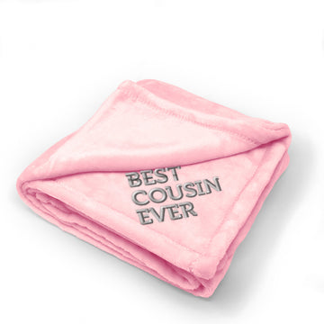 Plush Baby Blanket Best Cousin Ever Embroidery Receiving Swaddle Blanket