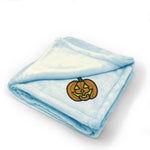 Plush Baby Blanket Pumpkin Embroidery Receiving Swaddle Blanket Polyester