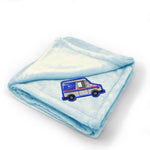 Plush Baby Blanket U.S. Mail Truck post Embroidery Receiving Swaddle Blanket
