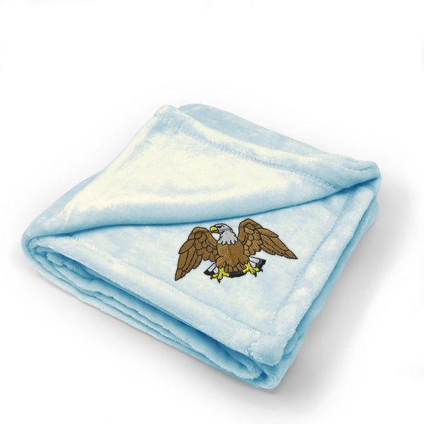 Plush Baby Blanket Wings Open Eagle Embroidery Receiving Swaddle Blanket