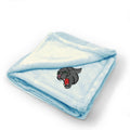 Plush Baby Blanket Panther Head Mascot Embroidery Receiving Swaddle Blanket