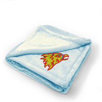 Plush Baby Blanket Hawk Head Embroidery Receiving Swaddle Blanket Polyester