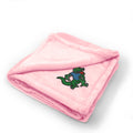 Plush Baby Blanket Standing Alligator Embroidery Receiving Swaddle Blanket