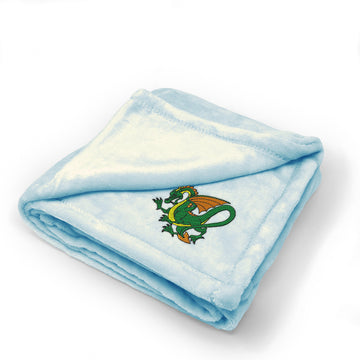 Plush Baby Blanket Dragon Sports Mascot Embroidery Receiving Swaddle Blanket
