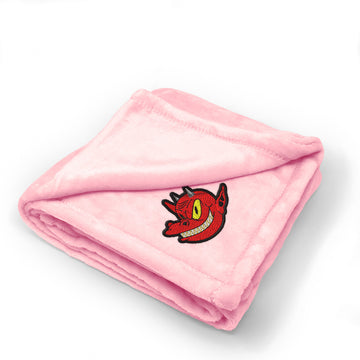 Plush Baby Blanket Demon Devil Mascot Embroidery Receiving Swaddle Blanket