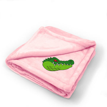 Plush Baby Blanket Animal Reptile Mascot Gators Embroidery Polyester