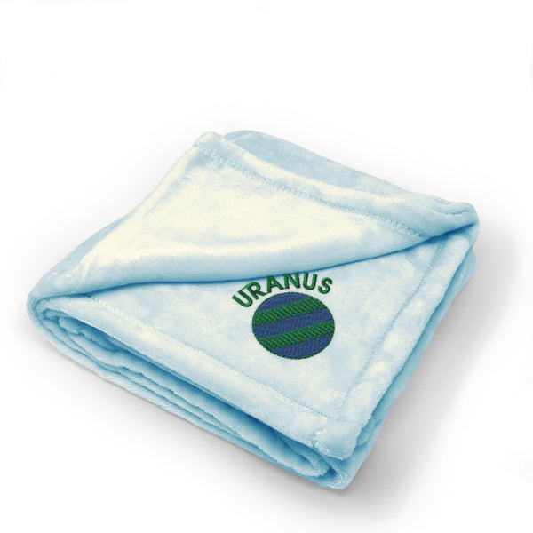 Plush Baby Blanket Uranus Embroidery Receiving Swaddle Blanket Polyester