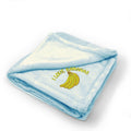 Plush Baby Blanket I Love Bananas Embroidery Receiving Swaddle Blanket Polyester