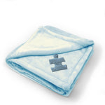 Plush Baby Blanket Autism Puzzle Embroidery Receiving Swaddle Blanket Polyester