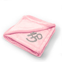 Plush Baby Blanket Religion Hinduism Symbol Embroidery Receiving Swaddle Blanket