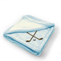 Plush Baby Blanket Hockey Sticks Embroidery Receiving Swaddle Blanket Polyester