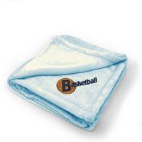 Plush Baby Blanket Sport Basketball A Embroidery Receiving Swaddle Blanket