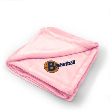 Plush Baby Blanket Sport Basketball A Embroidery Receiving Swaddle Blanket