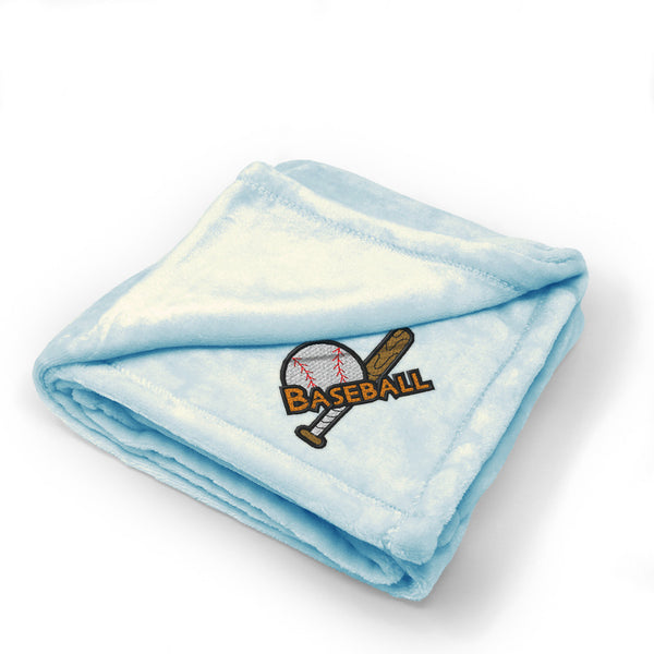 Plush Baby Blanket Baseball Ball Embroidery Receiving Swaddle Blanket Polyester