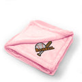 Plush Baby Blanket Baseball Ball Embroidery Receiving Swaddle Blanket Polyester