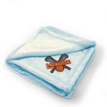 Plush Baby Blanket Lacrosse Logo Sport Embroidery Receiving Swaddle Blanket