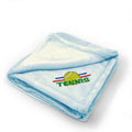 Plush Baby Blanket Tennis Logo Embroidery Receiving Swaddle Blanket Polyester