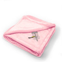 Plush Baby Blanket Disc Golf Embroidery Receiving Swaddle Blanket Polyester