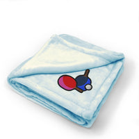 Plush Baby Blanket Table Tennis Embroidery Receiving Swaddle Blanket Polyester
