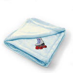 Plush Baby Blanket Roller Skate A Embroidery Receiving Swaddle Blanket Polyester