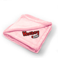 Plush Baby Blanket Hockey Embroidery Receiving Swaddle Blanket Polyester