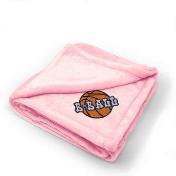 Plush Baby Blanket Sport Basketball B-Ball C Embroidery Polyester