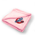 Plush Baby Blanket Curling Embroidery Receiving Swaddle Blanket Polyester