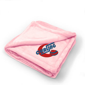 Plush Baby Blanket Curling Embroidery Receiving Swaddle Blanket Polyester