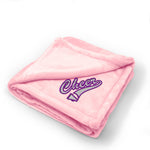 Plush Baby Blanket Sport Cheerleader Cheer E Embroidery Polyester