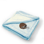 Plush Baby Blanket Sport Football Laces Helmet Embroidery Polyester