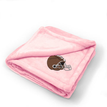 Plush Baby Blanket Sport Football Laces Helmet Embroidery Polyester