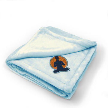 Plush Baby Blanket Sport Yoga Meditation Pose Embroidery Polyester