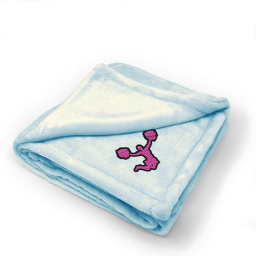 Plush Baby Blanket Sport Cheerleader Jump C Embroidery Receiving Swaddle Blanket