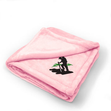 Plush Baby Blanket Sport Hiking Mountain Logo D Embroidery Polyester