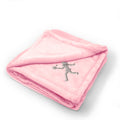 Plush Baby Blanket Tennis Player Girl Embroidery Receiving Swaddle Blanket