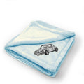 Plush Baby Blanket Classic German Car Embroidery Receiving Swaddle Blanket