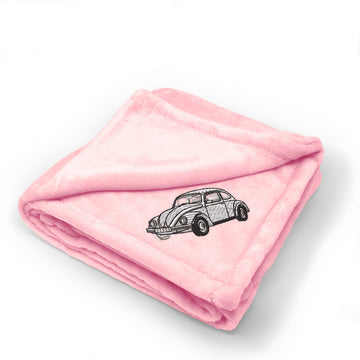 Plush Baby Blanket Classic German Car Embroidery Receiving Swaddle Blanket