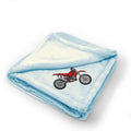 Plush Baby Blanket Red Dirt Bike Style A Embroidery Receiving Swaddle Blanket