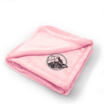 Plush Baby Blanket Train Embroidery Receiving Swaddle Blanket Polyester