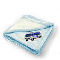 Plush Baby Blanket Paramedic Van Embroidery Receiving Swaddle Blanket Polyester